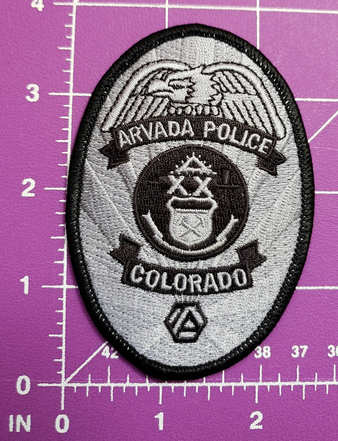 Arvada Colorado POLICE badge shaped patchNew Etsy