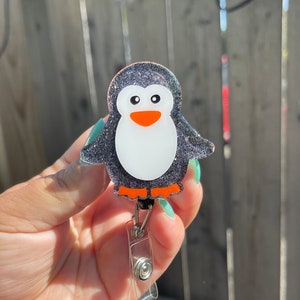 Carrete de insignia de pingüino/ Titular de identificación de enfermera/ Tarjeta de llave de RN/ Regalo de enfermera escolar/ Personal de la oficina de pediatría/ Carrete de insignia de enfermera/ Carrete de insignia de maestro/