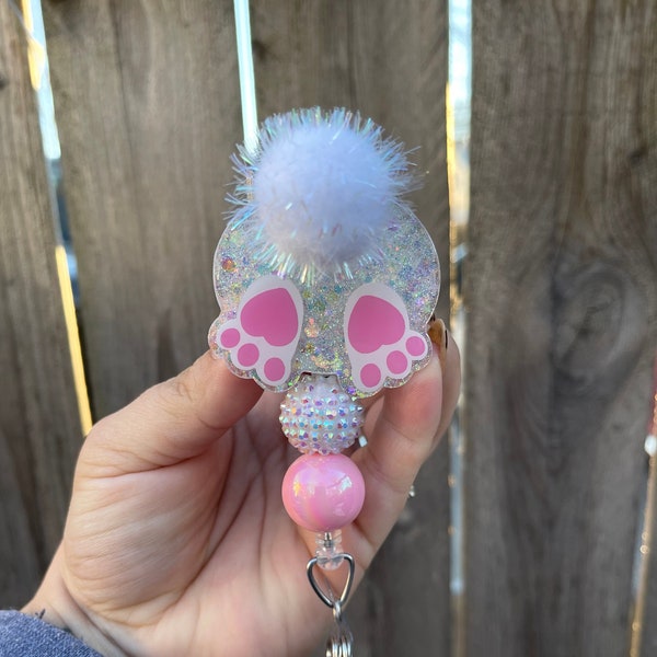 Easter Badge Reel| Bunny Badge Reel| Bunny Butt Badge Reel| Holiday Badge Reel| Nurses Badge Reel| Easter Bunny Badge Reel| Easter Gift|