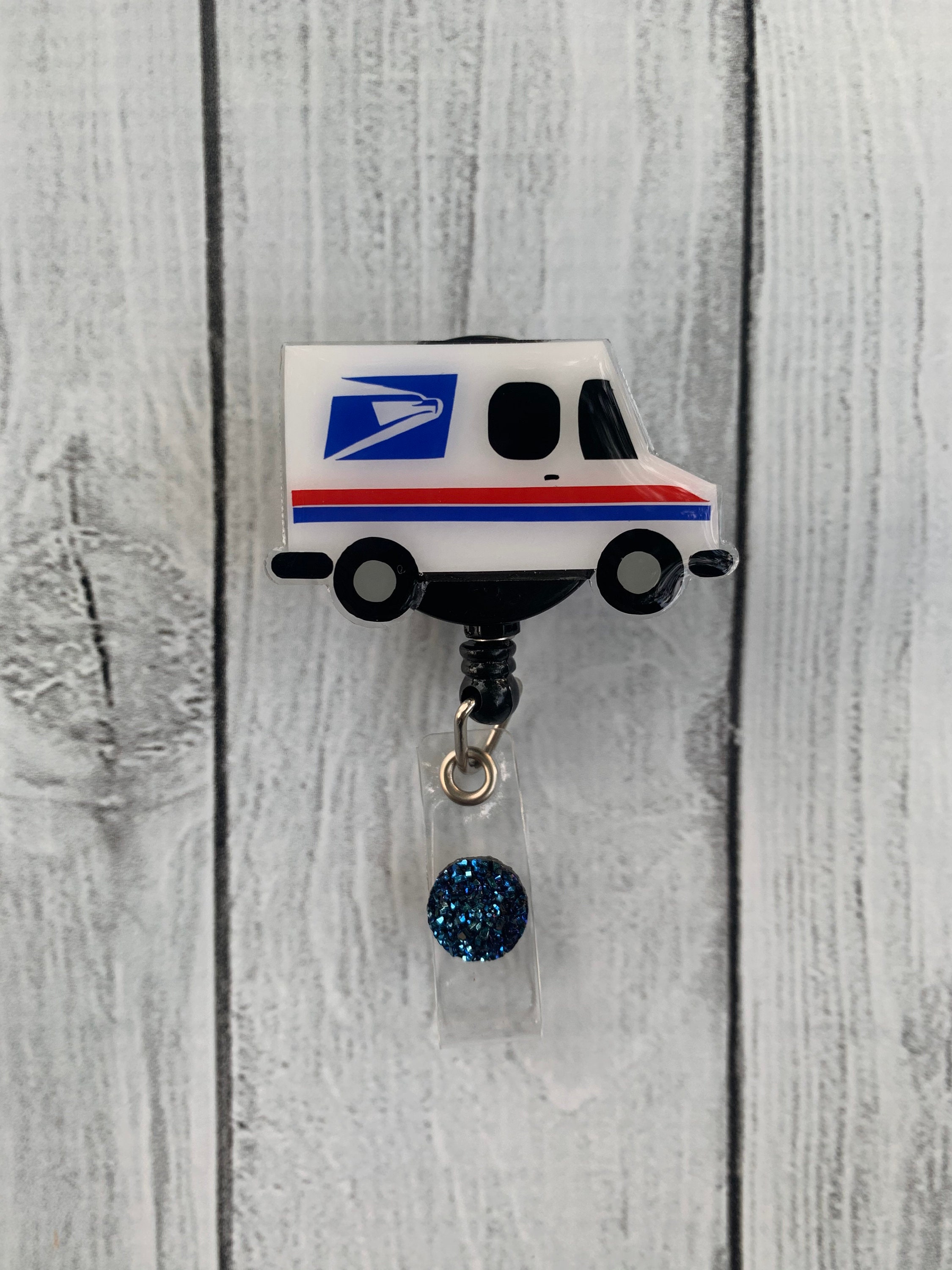 Postal truck retractable badge reel USPS Badge Reel Post Etsy