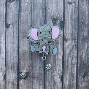 Carrete de insignia de elefante / Carrete de insignia de maestro / Carrete de insignia de amante de los animales / Regalo de enfermera / Insignia retráctil /
