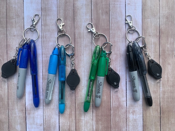 Badge Reel Pens, Mini Sharpie, Mini Pen and LED Light for Badge Reels and  Lanyards, Badge Reel Accessories 