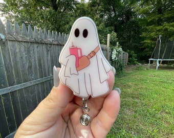 Ghost Badge Reel| Stanley Ghost Badge Reel| Spooky Badge Reel| Halloween Badge Reel| Fall Badge Reel| Retractable Badge Reel| Nurse Badge|
