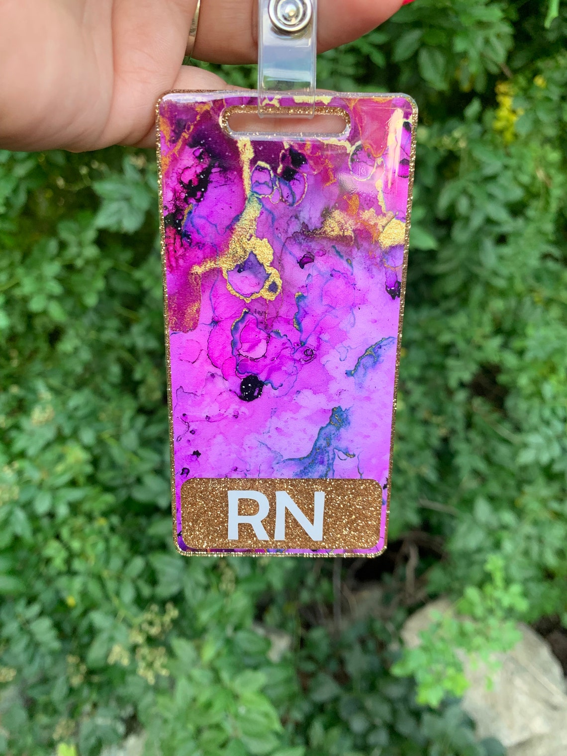 Sparkling Marble Badge Buddy Badge Buddy for Nurses Badge Etsy