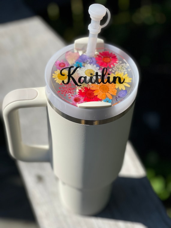 40oz or 60oz Stanley Personalized Name Tag, Topper Stanley Tumbler Name  Plate Topper, Personalized Stanley Accessory 