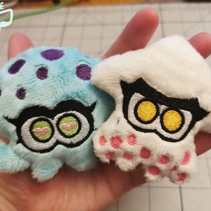 Squid and Octopus Keyring - Inspired by Splatoon - Pearl and Marina