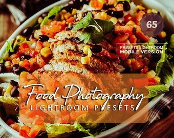 65 Food Photography Lightroom Mobile Presets Bundle - Food Bloggers, Recipe Bloggers, Baking, Cooking