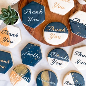Dozen Vegan Custom Sugar cookies - Thank you or Happy Birthday cookies