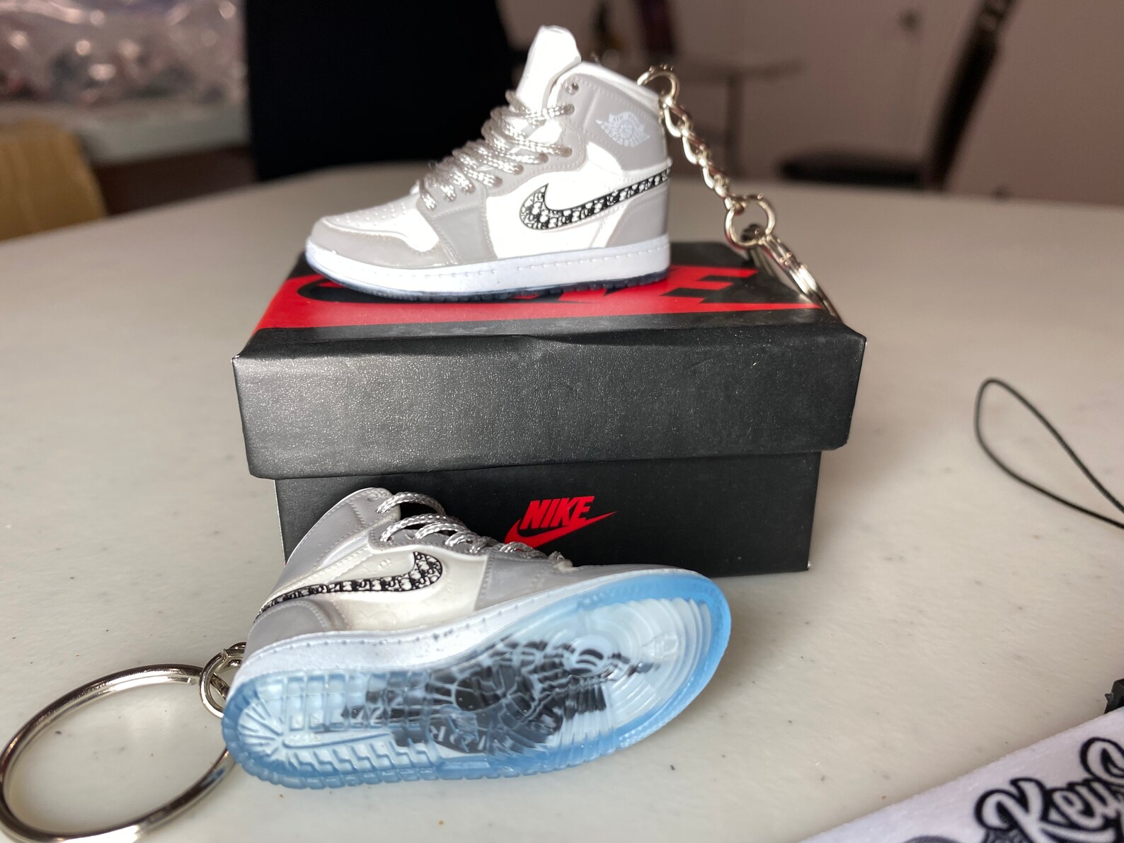 Keychain Jordan ''Dior'' 3d Mini Sneaker Etsy