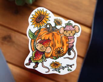 Cute Mice Warrior Sticker || laptop sticker water bottle journaling notebook sticker
