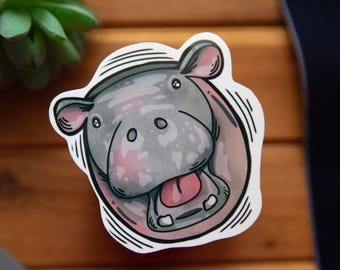 Moo Deng Sticker || laptop sticker water bottle journaling notebook sticker