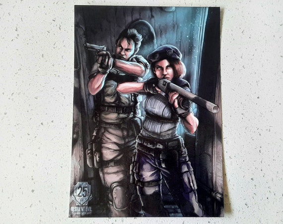 Jill Valentine Resident Evil 3 Remake A6 Postcard Art 