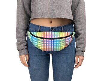 Rainbow Fanny Pack Adulto Rainbow Stripes Riñonera Bolsa de hombro