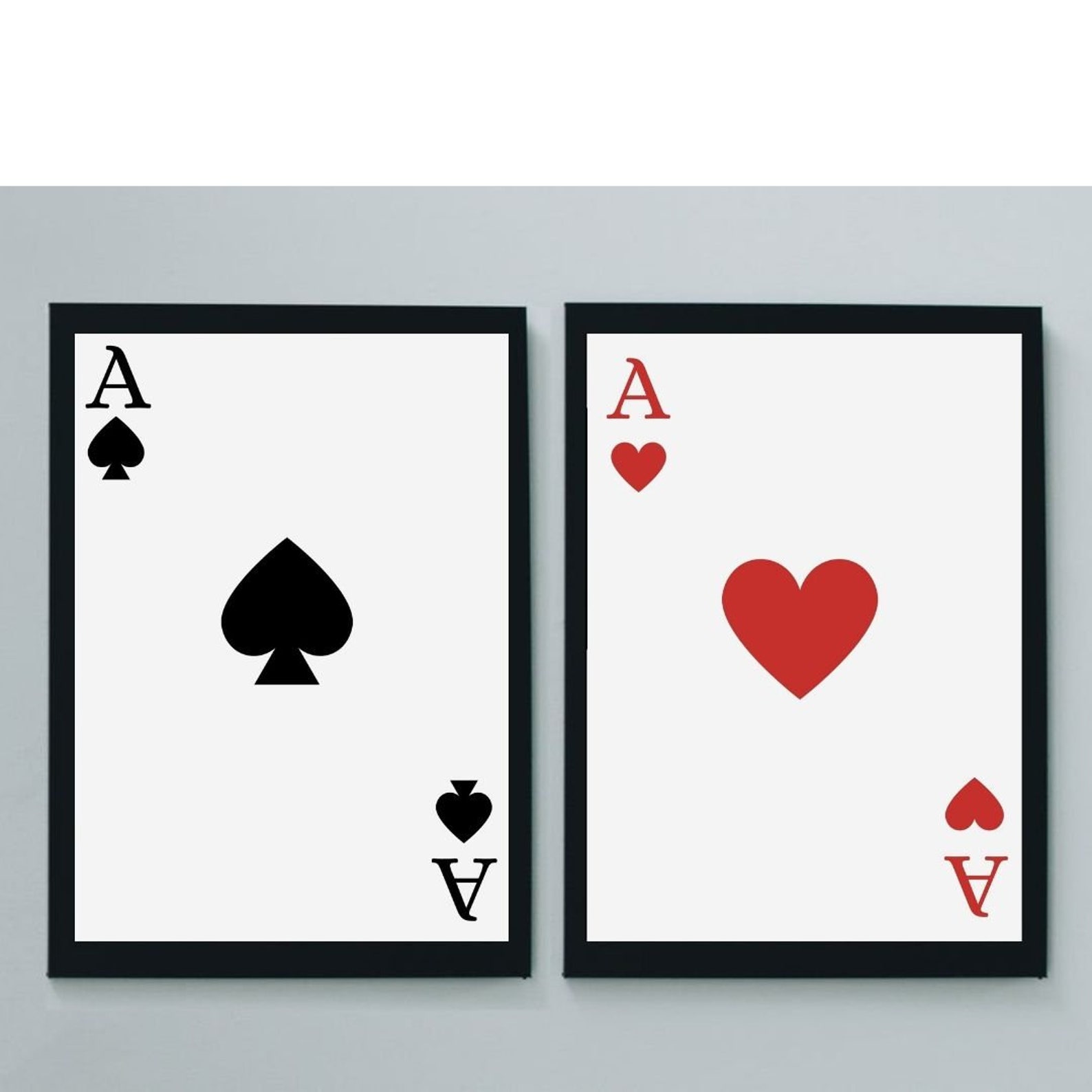 Ace of Spades Ace of Hearts Printable Wall Art Set Poker Etsy