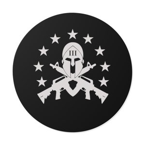 Patriotic Spartans - Runder Vinyl Aufkleber