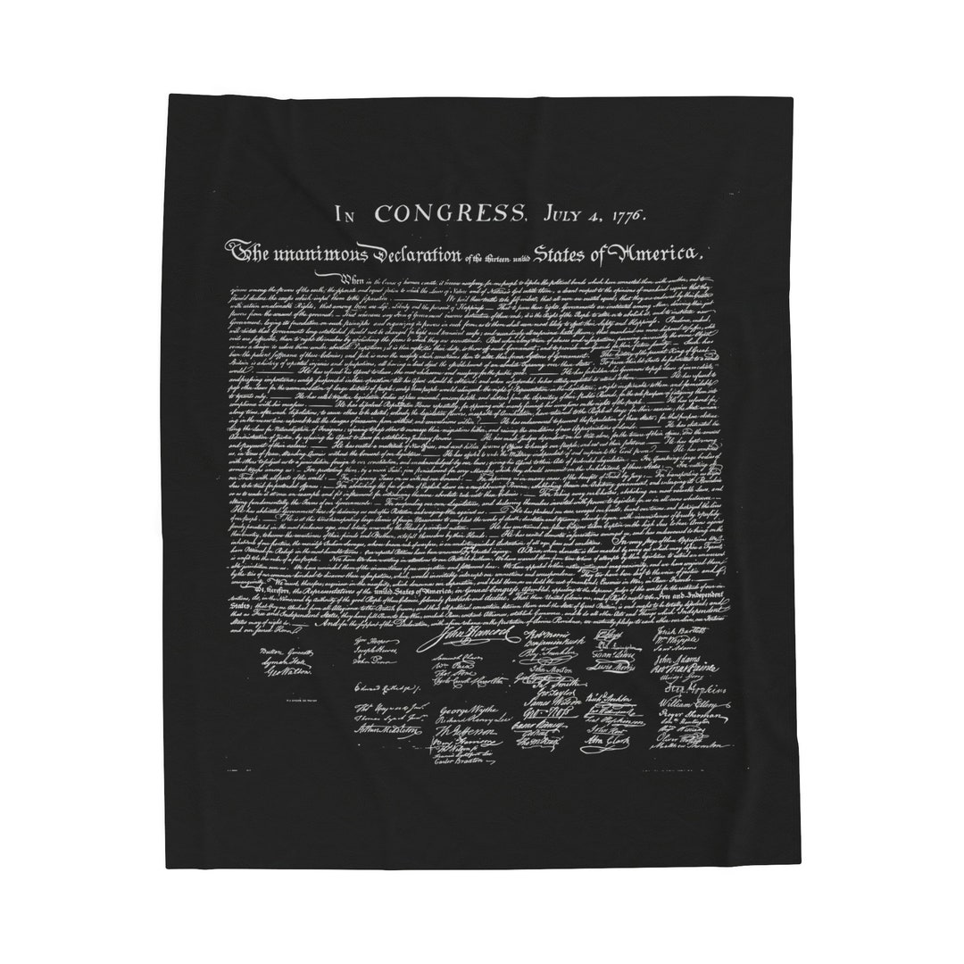 The Declaration of Independence Plush Blanket Etsy