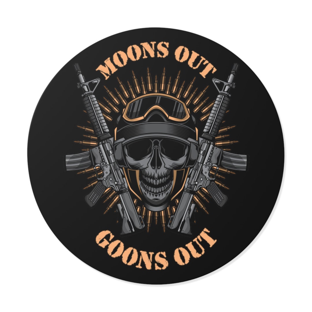 Moons Out Goons Out - Round Vinyl Sticker - Etsy