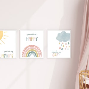 You are my Sunshine, Digital Downloads, Nursery Wall Decor, Baby Room Wall Art