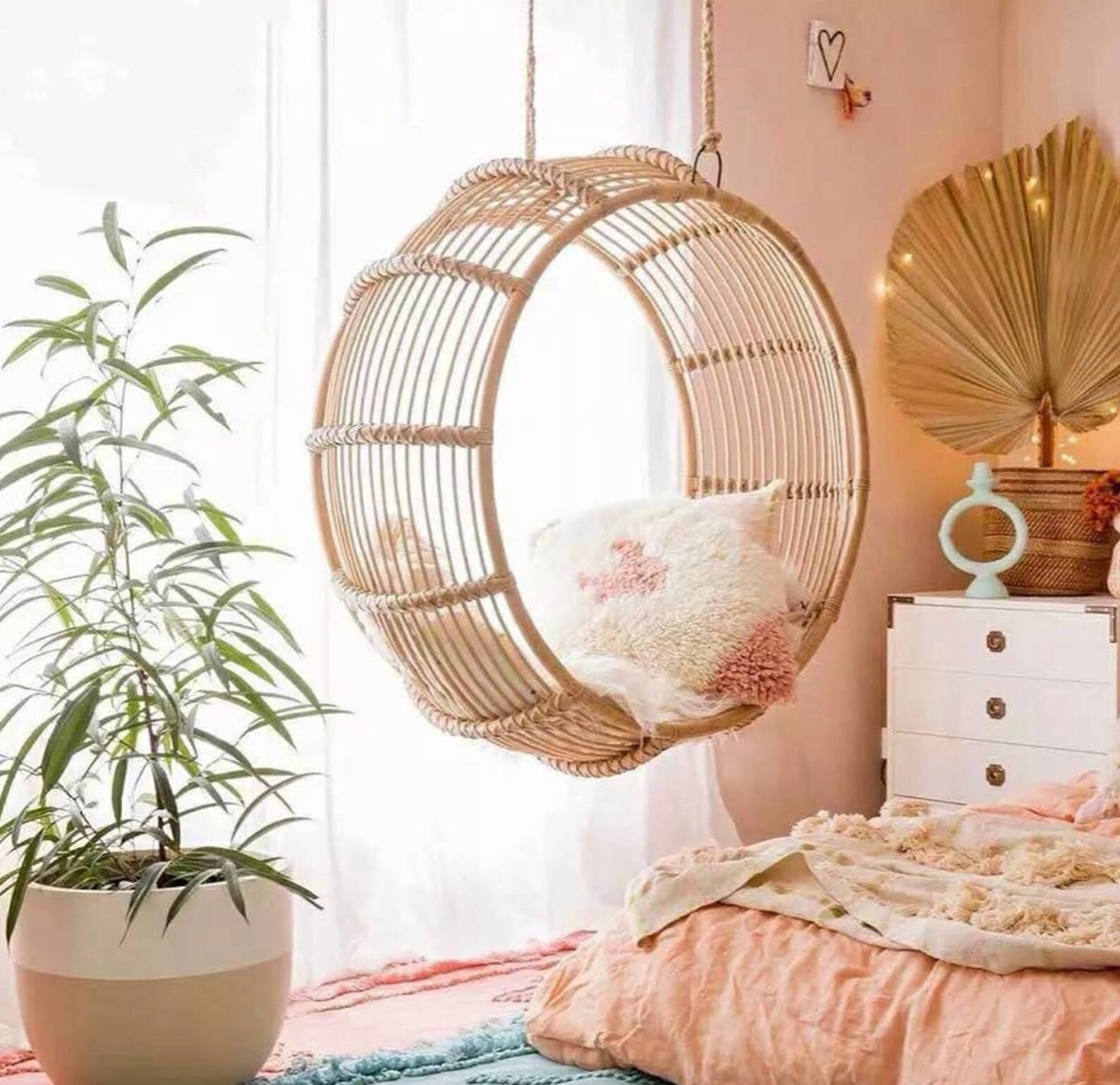 Hanging Rattan Chair Rattan Swing Handmade Natural Rattan Etsy