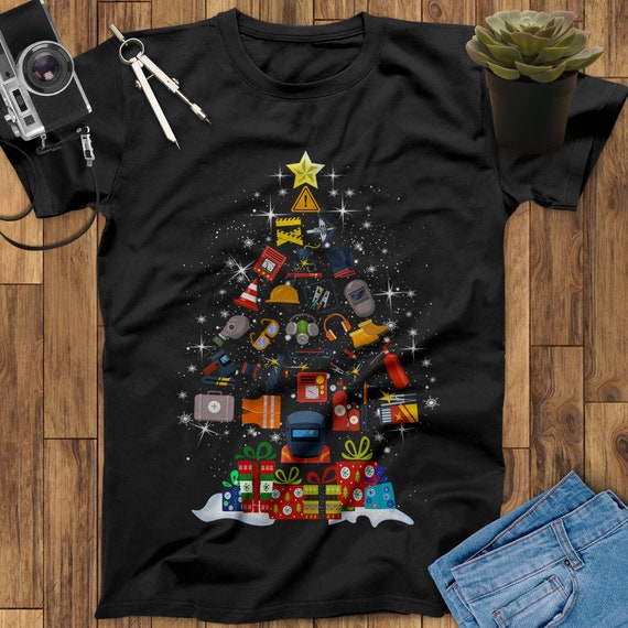 Merry Christmas Tree Welder Tools Welder T Shirt, Welder Gifts, Gifts for Welders Funny Welder Gift Welder Art, Welding Shirt