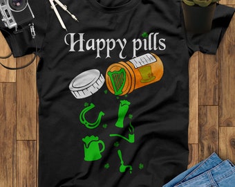 Happy Pills Irish Shirts, St Patricks Day, Irish Gifts, Irish Hoodie