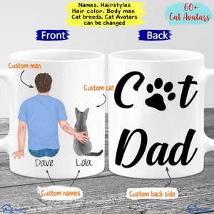 Personalized Cat Dad Mug, Cat Lover Gift, Best Friend Mug, Custom Cat Mug, Best Cat Dad Ever Mug, Cat Gift For Men, Gift For Cat Lover
