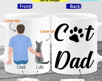 Personalized Cat Dad Mug, Cat Lover Gift, Best Friend Mug, Custom Cat Mug, Best Cat Dad Ever Mug, Cat Gift For Men, Gift For Cat Lover