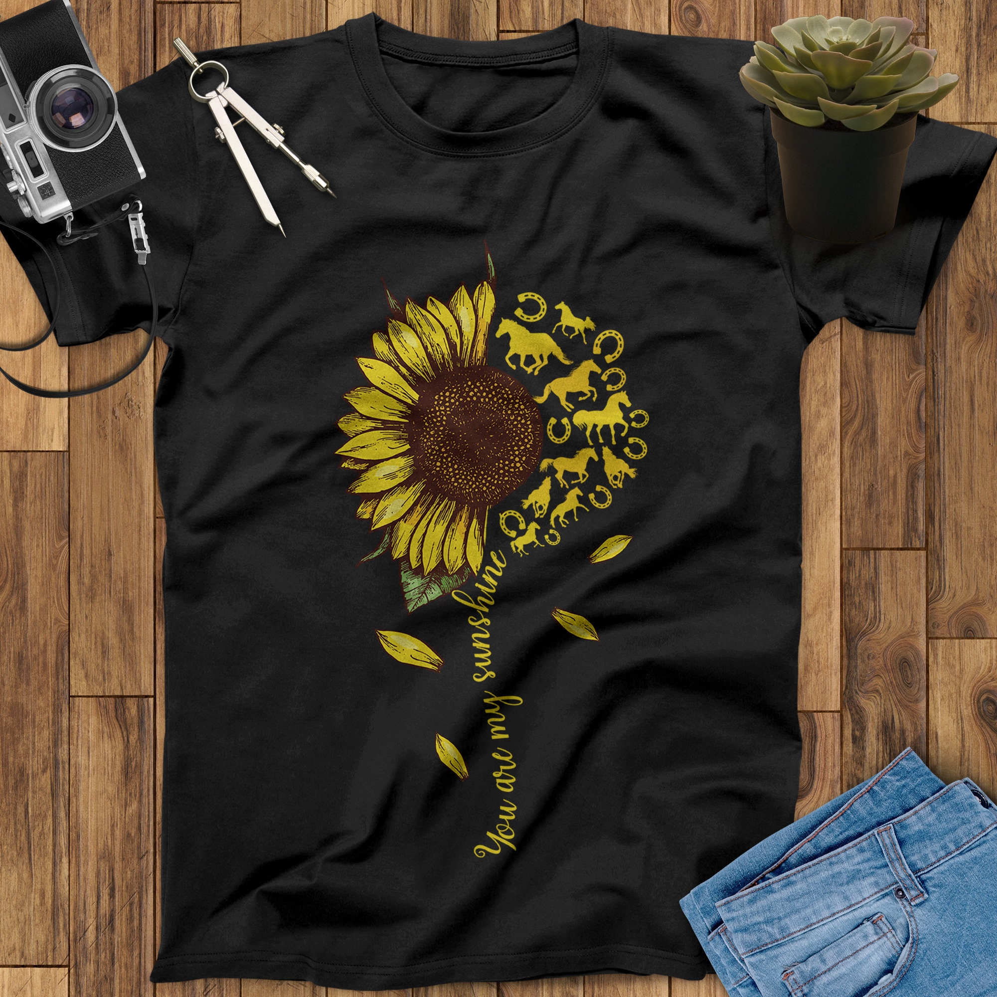 You Are My Sunshine Horse Sunflower Riding Lover Girl Shirt You Are My Sunshine Horse Sunflower Riding Lover Girl Shirt