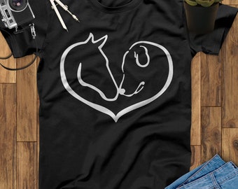 Easily Distracted By Horse And Dog Heart Shirt, Horse Sweatshirt, Horse Hoodie, Horse Gifts, Country Shirts, Equestrian Gifts, Western Shirt