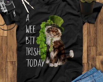 A Wee Bit Irish Cat Irish Shirts, St Patricks Day, Irish Gifts, Irish Hoodie