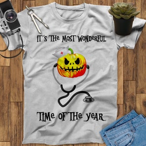 It&#39;s The Most Wonderful Time Of The Year Funny Pumpkin Nurse Christmas Shirt Nurse Shirt Nurse Gift For Nurses Nursing Shirt Graduation Gift