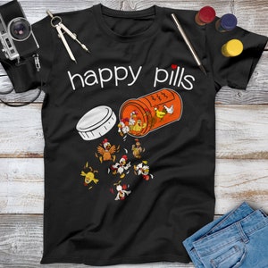 Happy Pills Chicken Funny Tee Shirt Chicken Shirt, Chicken Gifts, Chicken Lover, Farm Shirt, I Love Chickens, Chicken Lover Gift