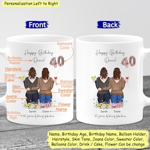 30th 40th 50th Best Friend Birthday Gifts Personalised Mug, Best Friend Print Gift Christmas, Picture Frame, Birthday Gift For Her, Bestie