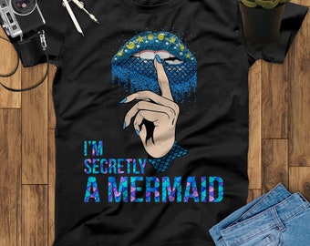 I'm Secretly A Mermaid T-Shirt, Little Mermaid T-Shirt, Ariel T Shirt, Sea T-Shirt, Fish T-Shirt, Birthday Mermaid Lovers Shirt