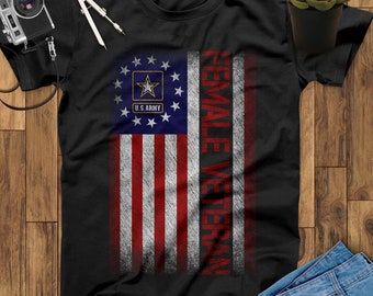 Camisa de veterano femenina del ejército estadounidense de ee. UU., Regalo del Día de las Madres, Camisa de mujeres veteranas, Camisa militar de mujeres