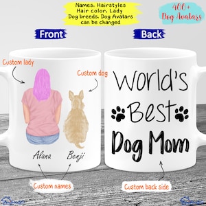 Personalized Dog Mom Mug, Dog Lover Gift, Best Friend Mug, Custom Dog Mug, World&#39;s Best Dog Mom Mug, Dog Gift For Women, Gift For Dog Lover