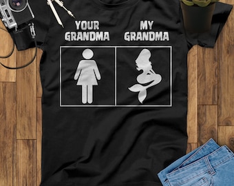 Your Grandma My Grandma Mermaid T-Shirt, Little Mermaid T-Shirt, Ariel T Shirt, Birthday Mermaid Lovers Shirt