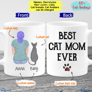 Personalized Cat Mom Mug, Cat Lover Gift, Best Friend Mug, Custom Cat Mug, Best Cat Mom Mug, Gift For Cat Lover, Cat Gift For Women