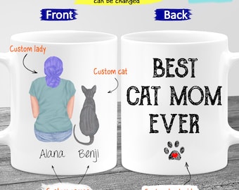 Personalized Cat Mom Mug, Cat Lover Gift, Best Friend Mug, Custom Cat Mug, Best Cat Mom Mug, Gift For Cat Lover, Cat Gift For Women