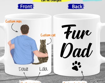 Personalized Cat Dad Mug, Cat Lover Gift, Best Friend Mug, Custom Cat Mug, Best Cat Dad Fur Dad Ever Mug Cat Gift For Men Gift For Cat Lover
