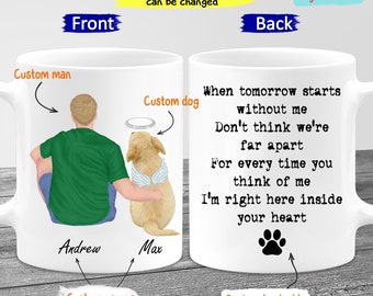 Pet Memorial Photo Name Personalized Mug, Dog Sympathy Photo Mug, Dog Remembrance, Pet Loss Thanks For Everything I Had A Great Time Mug