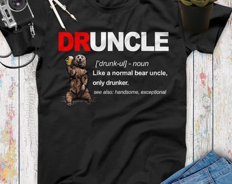 Bear Druncle Like A Normal Bear Uncle Only Drunker Funny Beer Bear T Shirt, Beer Gifts, Beer Lovers, Funny Drinking Shirt, Beer Shirt Men