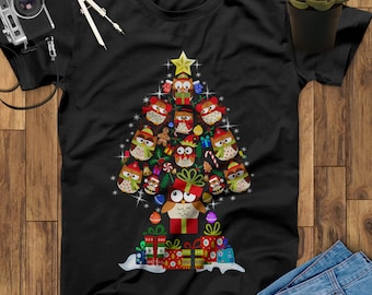 Funny Cute Owl Christmas Tree Day Gift Tee Shirt Owl Shirt, Owl Gift, Owls Gifts Owl Tee Animal Shirt, Animal Lover Shirt Owl Art