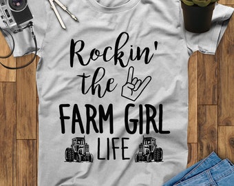 Rockin' The Farm Girl Life Farm Shirt, Farmer Gift, Farmer Shirt