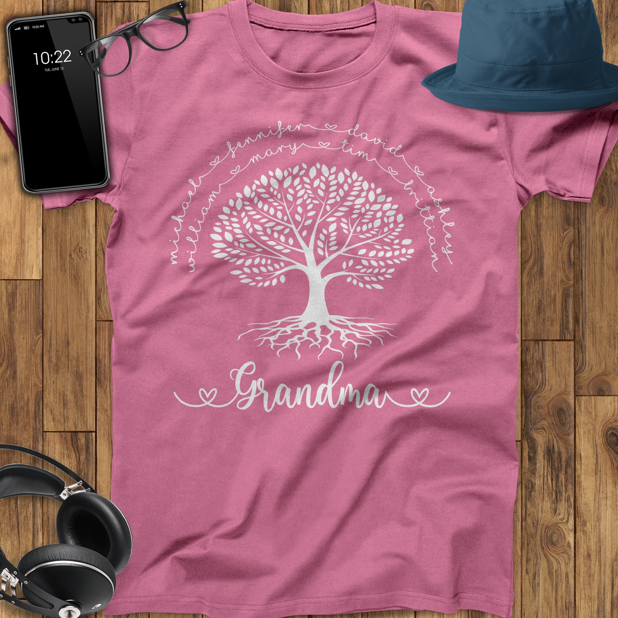 Custom Dad or Mom Family Tree With All Kids Names T-Shirt | Etsy