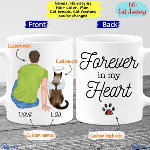 Custom Photo Name Personalized Pet Memorial Mug, Pet Loss Cat Loss Gift, Forever In My Heart, Custom Mug, Sympathy Gift Cat Bereavement Gift