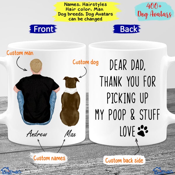 Personalized Dog Dad Mug, Dog Lover Gift, Best Friend Mug, Custom Dog Mug, Best Dog Dad Ever Mug, Dog Gift For Men, Gift For Dog Lover