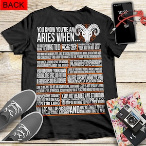 You Know You&#39;re An Aries When... Aries Art Astrology Aries T Shirts, I Am An Aries T Shirts, Zodiac Sign Tee, Aries Birthday Gift