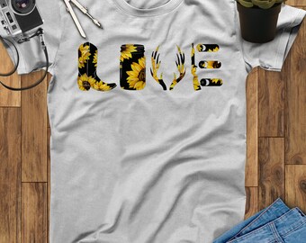 LOVE Deer Hunting Shirt, Hunting Gift, Outdoor Shirt, Father's Day Shirt, Mothers Day Gift