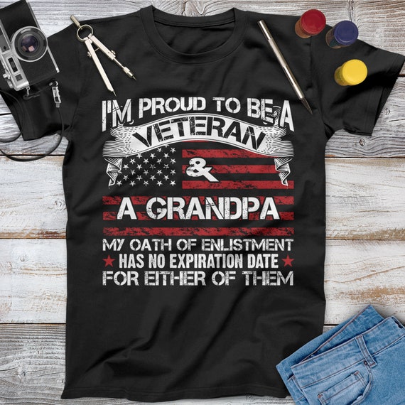 I'm Proud To Be A Navy Veteran And A Grandpa T-Shirt Gift I'm Proud To Be A Navy Veteran And A Grandpa T-Shirt Gift